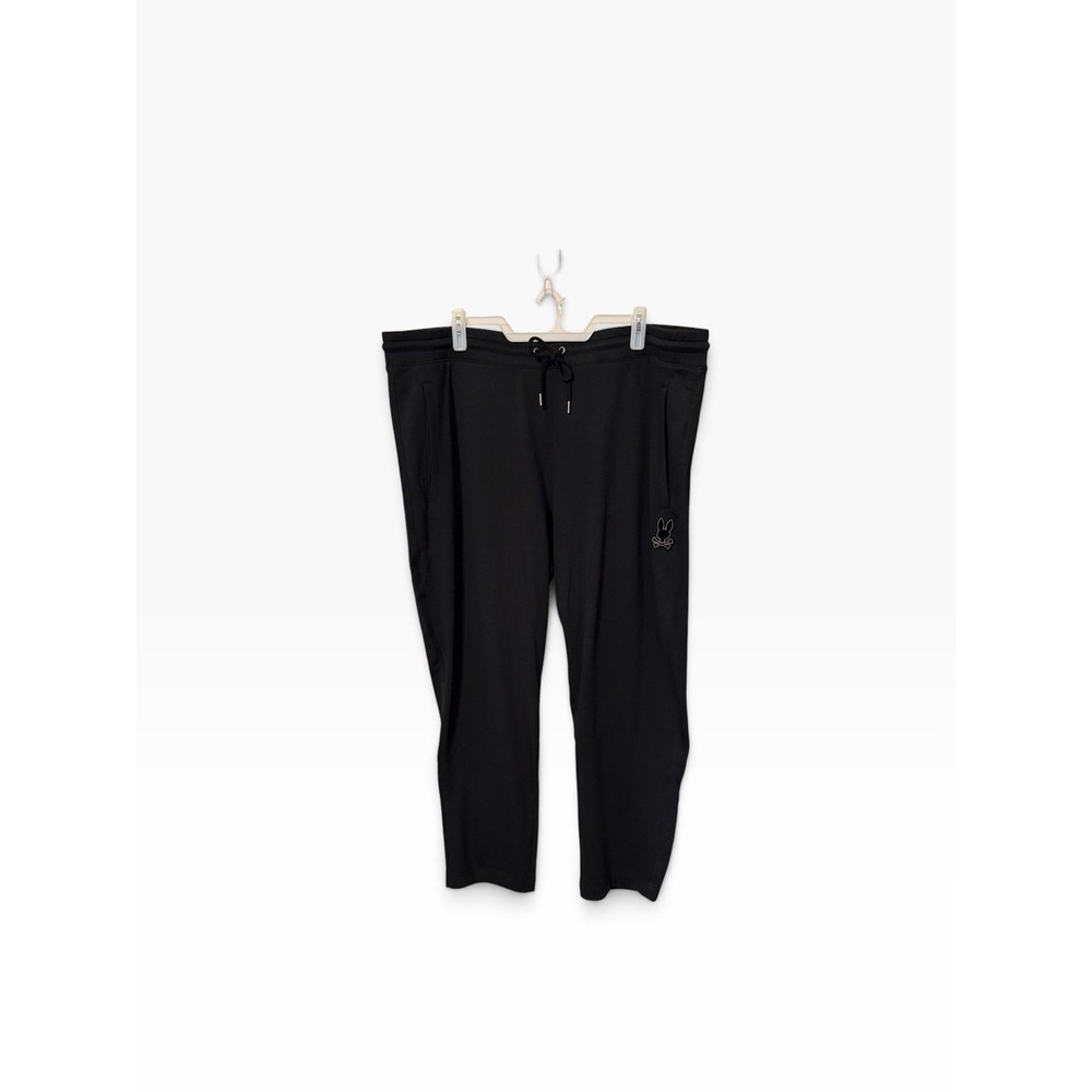 NWOT Psycho Bunny Men's Big & Tall Size 4XLT Black Sweatpants Drawstring